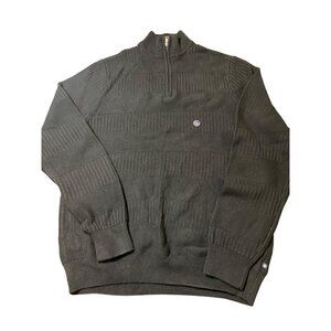 Chaps 1/4 Zip Mock Turtleneck Mens Sweater Black Pullover Size Large NWT